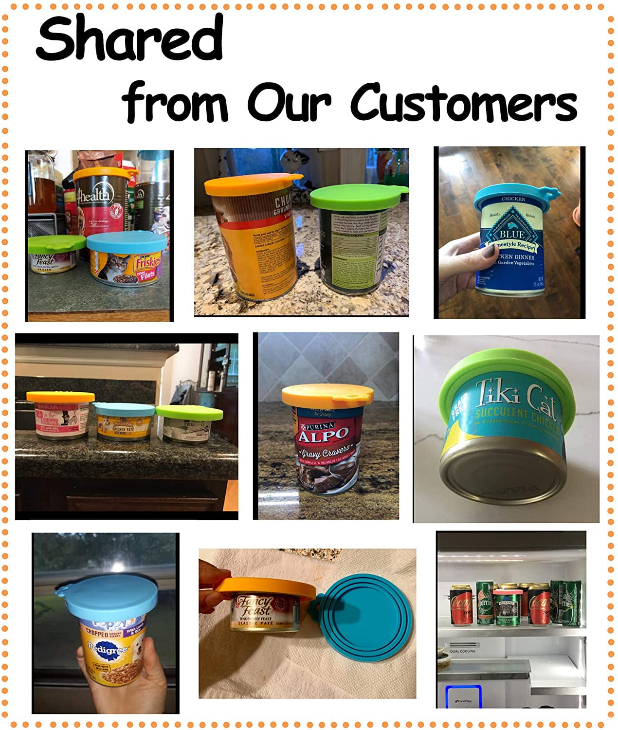 Silicone Pet Food Can Lids – Universal Reusable Covers for Dog & Cat Food Cans (Fits 3 Sizes)