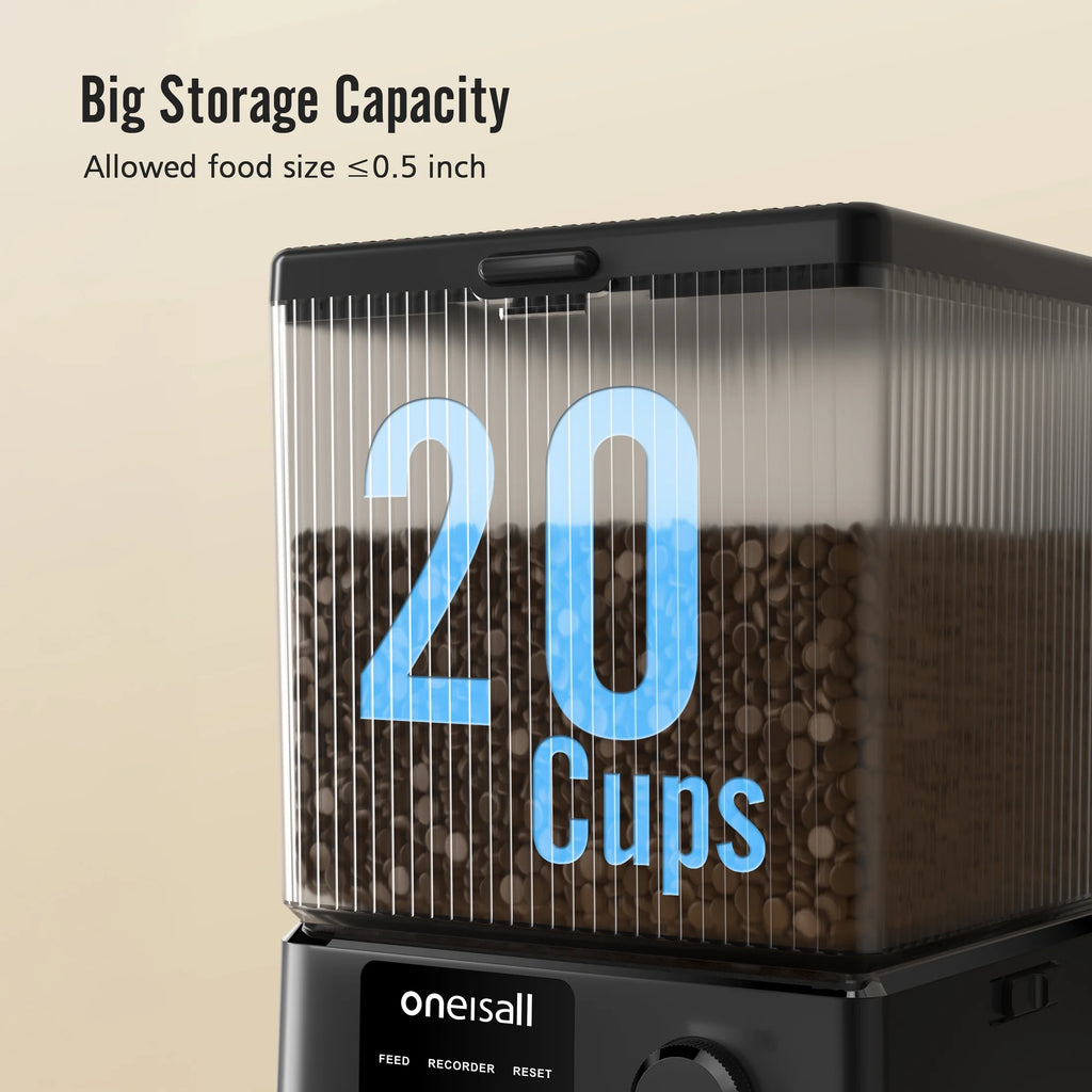 5L Automatic Cat Feeder with Wi-Fi and App Control, PFD-002 PRO Double Bowl Pet Food Dispenser with Desiccant Bag, Timed Feeder for Multiple Cats or Small Dogs - Black