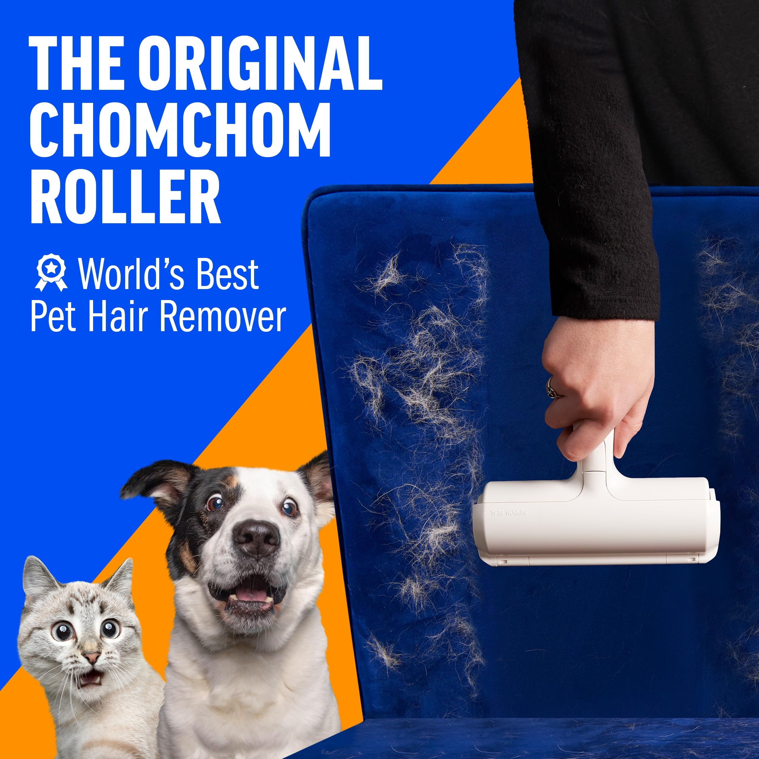 ChomChom Reusable Pet Hair Remover Roller for Dogs & Cats – Removes Hair from Furniture, Carpets & Clothing