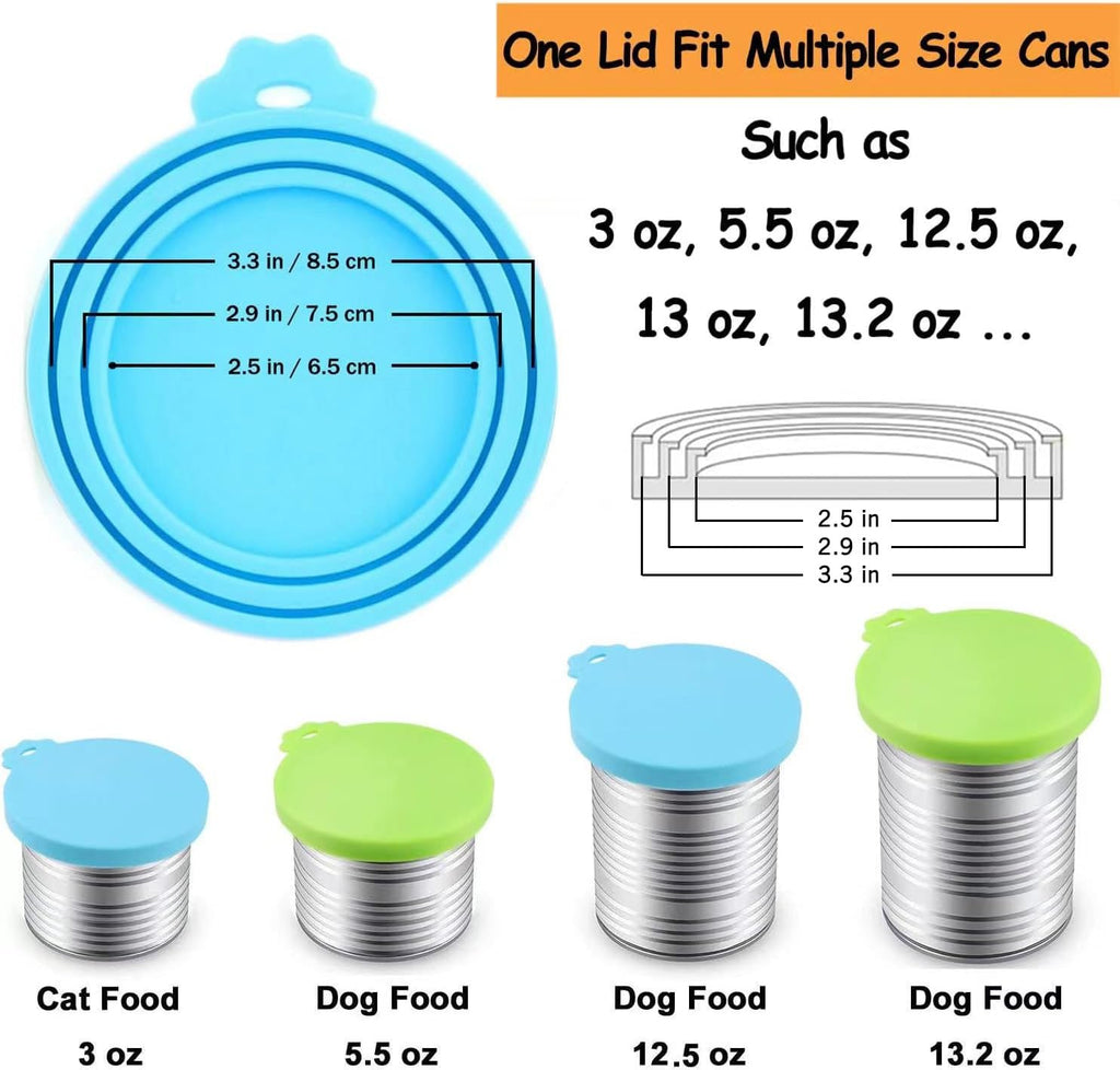 Silicone Pet Food Can Lids – Universal Reusable Covers for Dog & Cat Food Cans (Fits 3 Sizes)