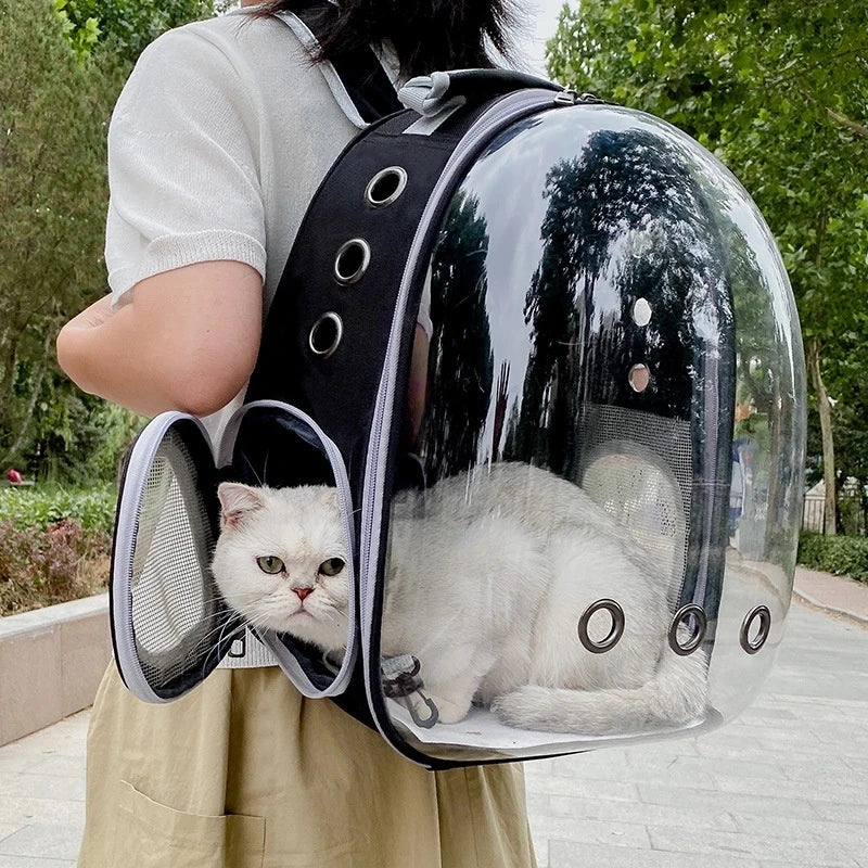 Transparent Pet Carrier Backpack – Breathable Space Capsule Backpack for Cats & Small Dogs
