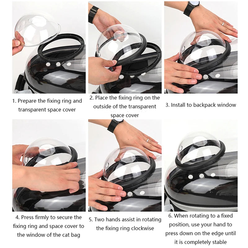 Transparent Pet Carrier Backpack – Breathable Space Capsule Backpack for Cats & Small Dogs