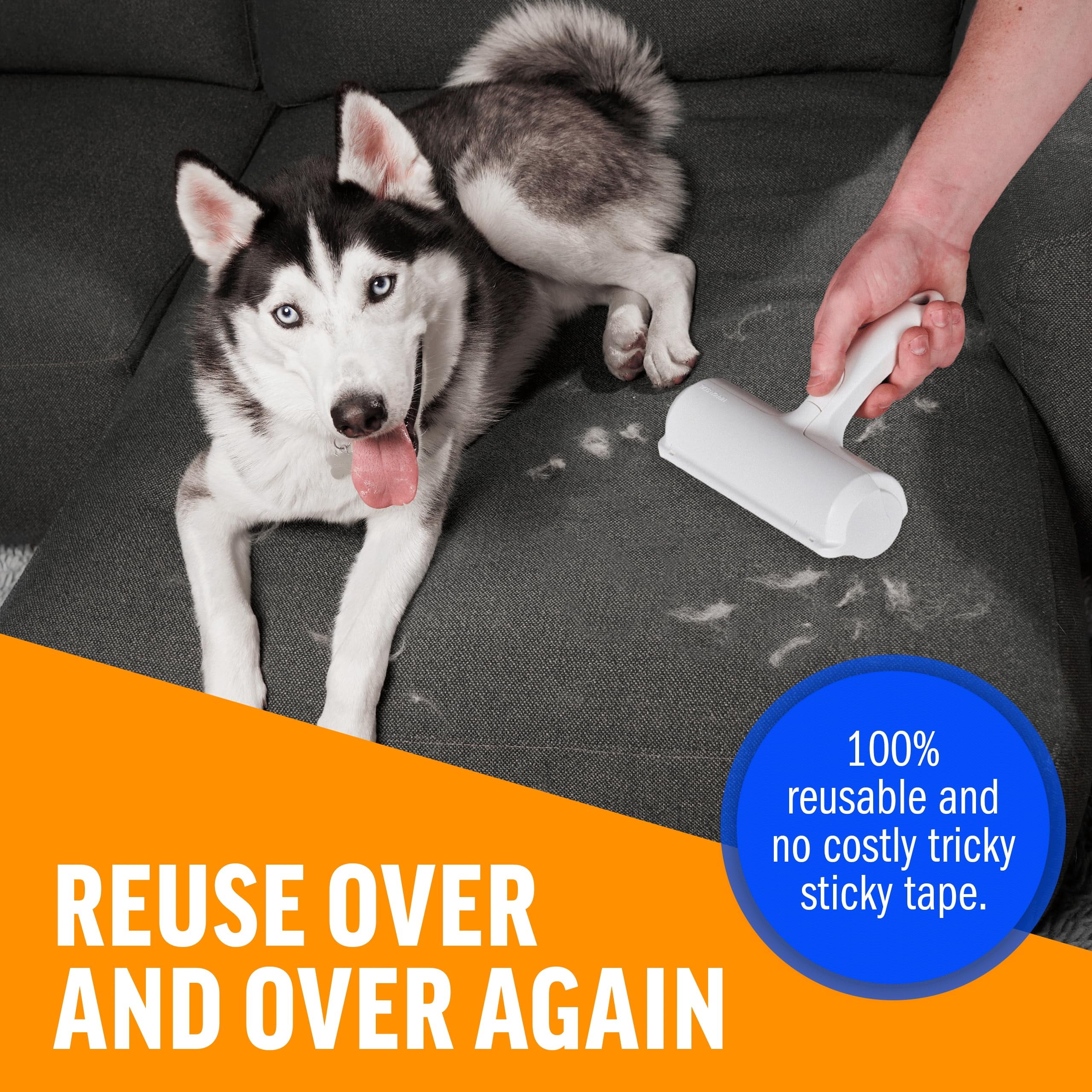 ChomChom Reusable Pet Hair Remover Roller for Dogs & Cats – Removes Hair from Furniture, Carpets & Clothing